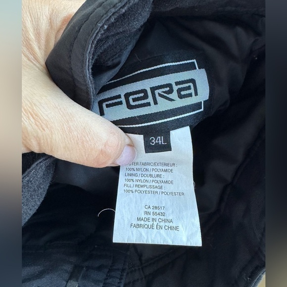 Women's FERA Snowboard Ski Black Pants Adjustable Waist Nylon Sz 34L - Picture 3 of 7